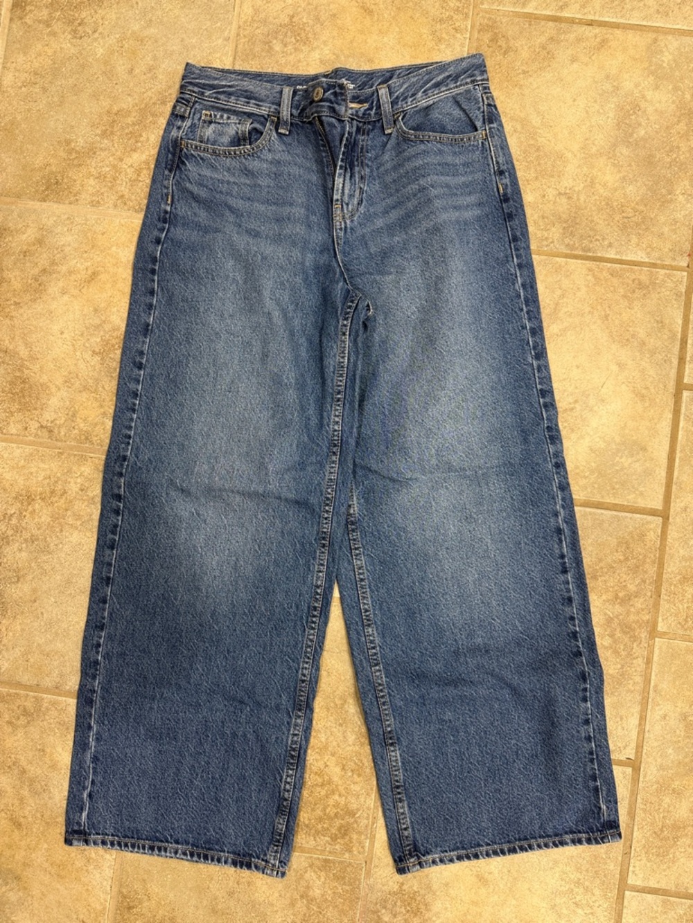 Old Navy Wide Leg Flare Jeans - Blue Denim